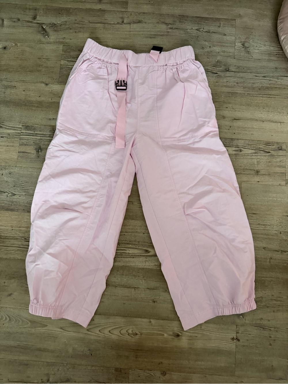 Free People Light Pink Cropped Wide-Leg Pants
